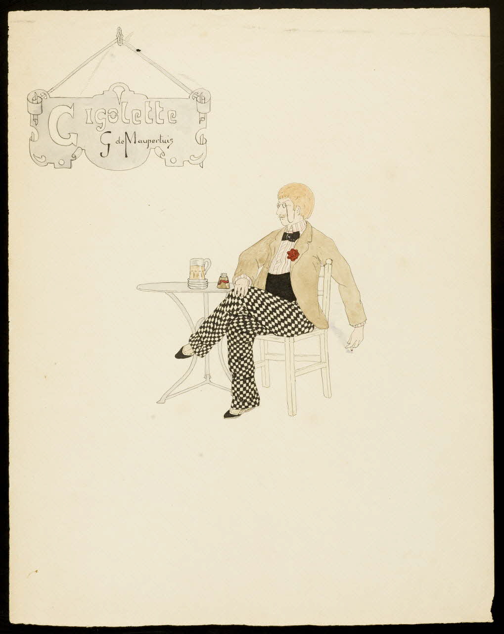 partie d'un ensemble de dessins Homme en costume de cirque 1968.102.4642 Photo Mucem