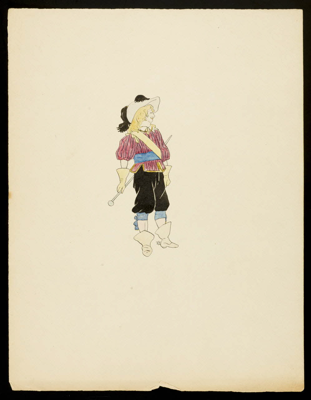 partie d'un ensemble de dessins Homme en costume de mousquetaire 1968.102.4643 Photo Mucem
