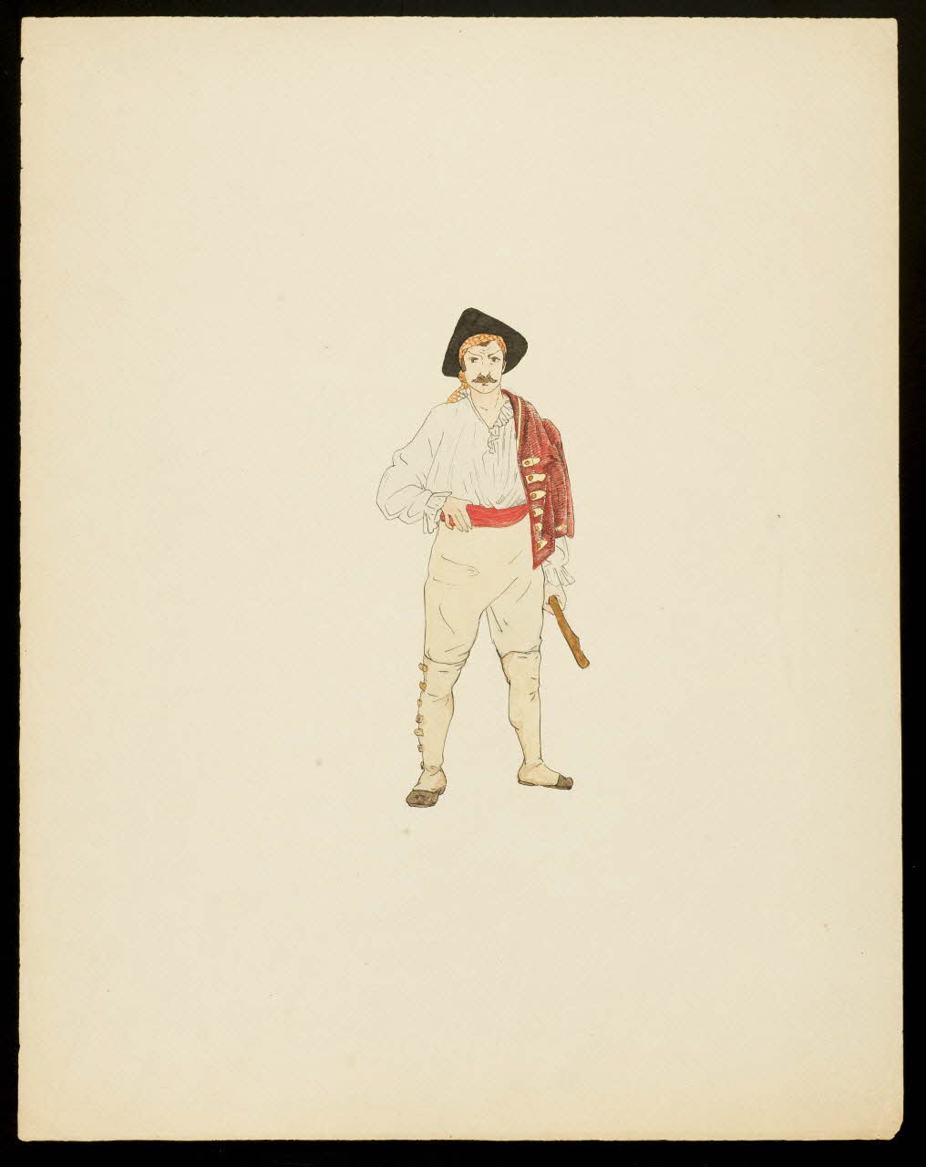 partie d'un ensemble de dessins Homme en costume de cirque 1968.102.4644.1 Photo Mucem