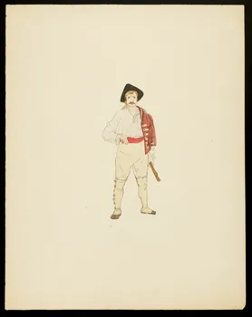 partie d'un ensemble de dessins Homme en costume de cirque 1968.102.4644.1 Photo Mucem