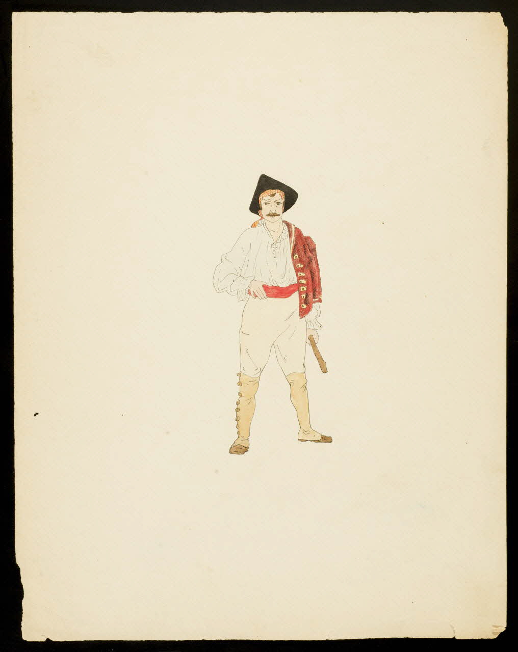 partie d'un ensemble de dessins Homme en costume de cirque 1968.102.4644.2 Photo Mucem