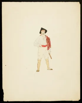 partie d'un ensemble de dessins Homme en costume de cirque 1968.102.4644.2 Photo Mucem