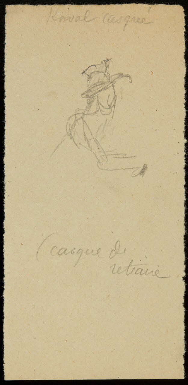 partie d'un ensemble de dessins Silhouette portant un casque 1968.102.4651 Photo Mucem