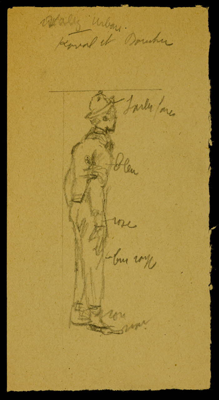 partie d'un ensemble de dessins Homme portant un costume et un chapeau 1968.102.4654 Photo Mucem