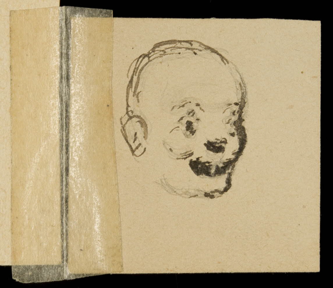 partie d'un ensemble de dessins Visage de clown 1968.102.4672.1 Photo Mucem