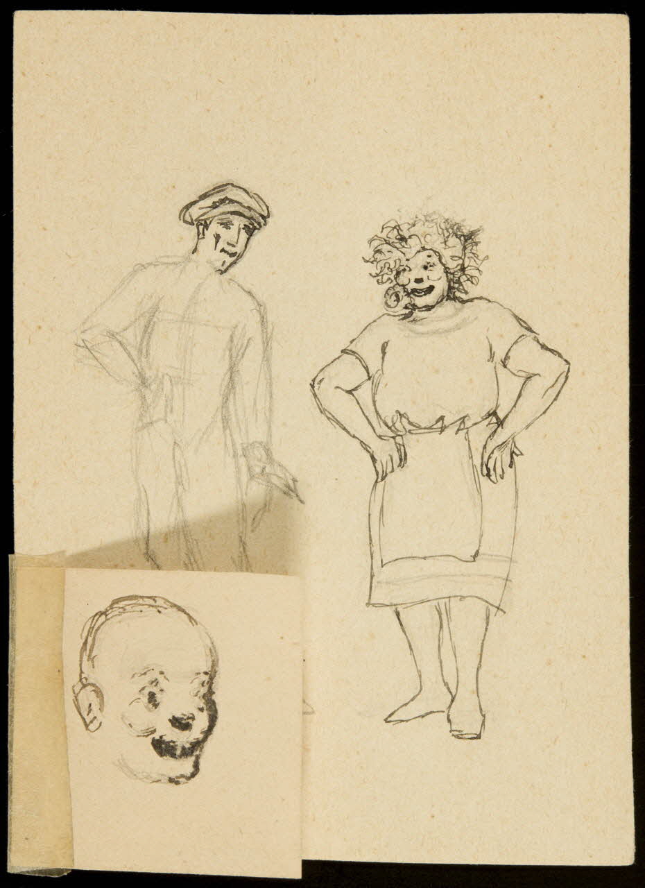 partie d'un ensemble de dessins Visage de clown 1968.102.4672.1 Photo Mucem