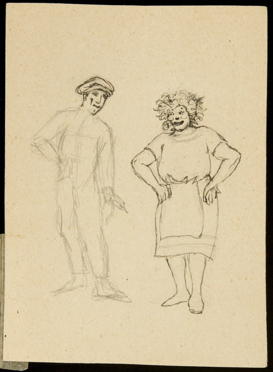 partie d'un ensemble de dessins Couple de clowns 1968.102.4672.2 Photo Mucem