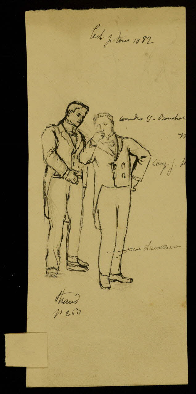 partie d'un ensemble de dessins Hommes discutant 1968.102.4674 Photo Mucem