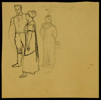 partie d'un ensemble de dessins Homme et femme discutant 1968.102.4677  Photo Mucem