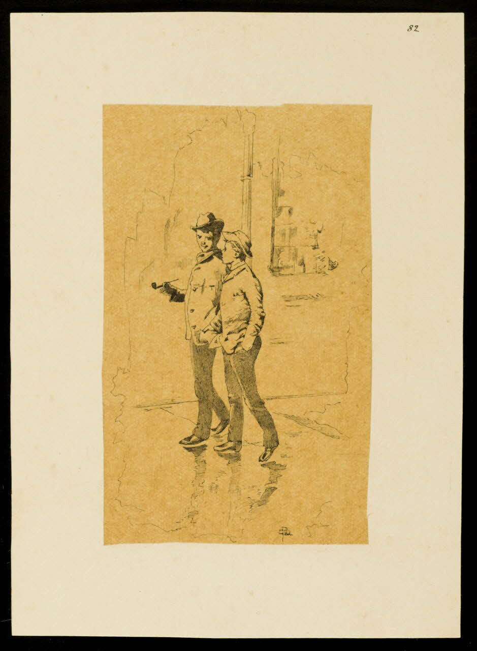partie d'un ensemble de dessins Jeunes hommes se promenant 1968.102.4680 Photo Mucem