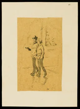 partie d'un ensemble de dessins Jeunes hommes se promenant 1968.102.4680  Photo Mucem