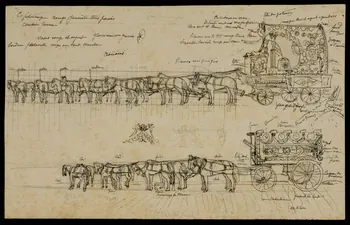 partie d'un ensemble de dessins Chevaux et voitures à attelage 1968.102.4694.8 Photo Mucem