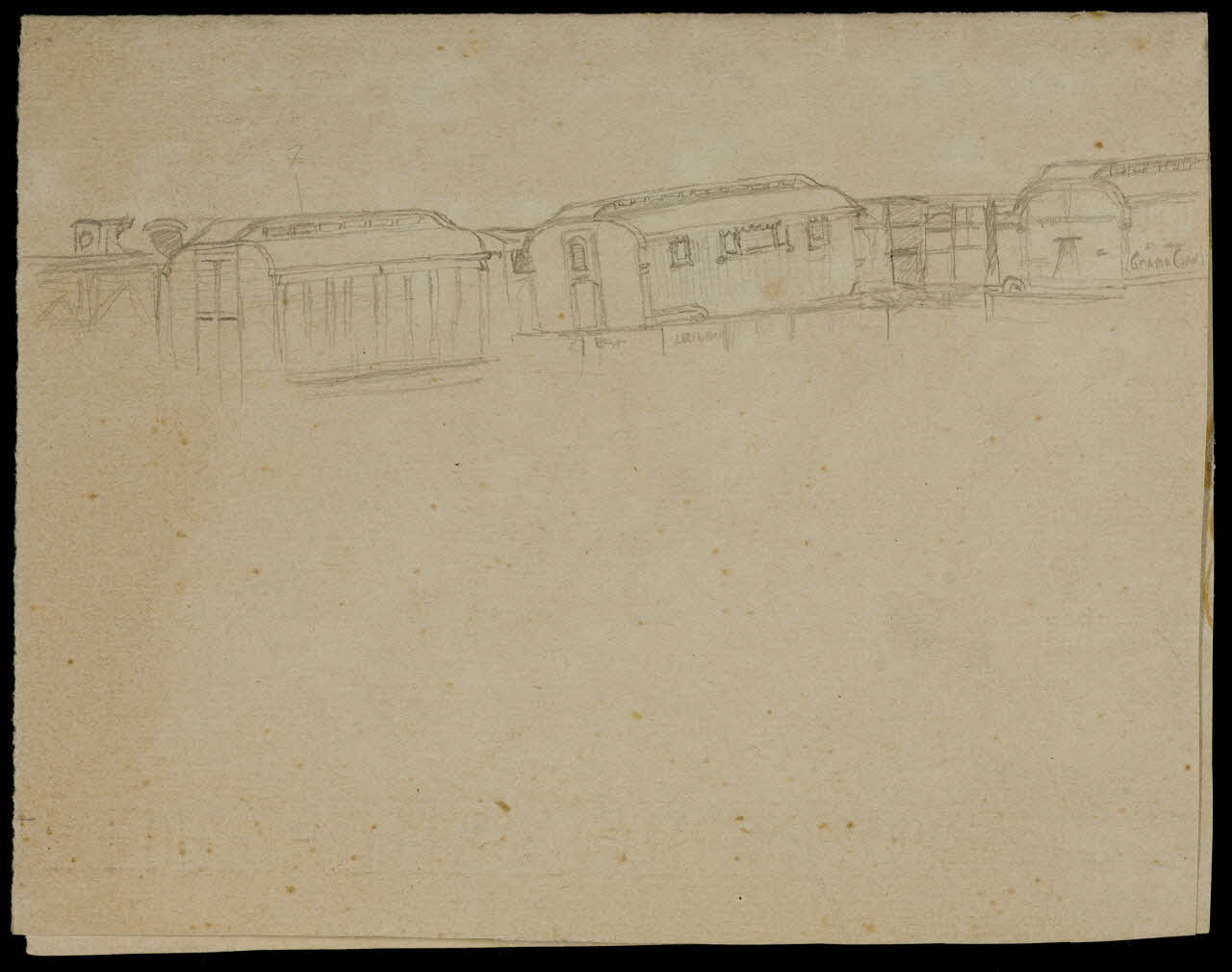 partie d'un ensemble de dessins Bisini en gare de  Vincennes-Fontenay 1968.102.4696 Photo Mucem