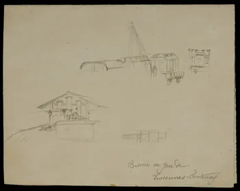 partie d'un ensemble de dessins Bisini en gare de  Vincennes-Fontenay 1968.102.4696  Photo Mucem