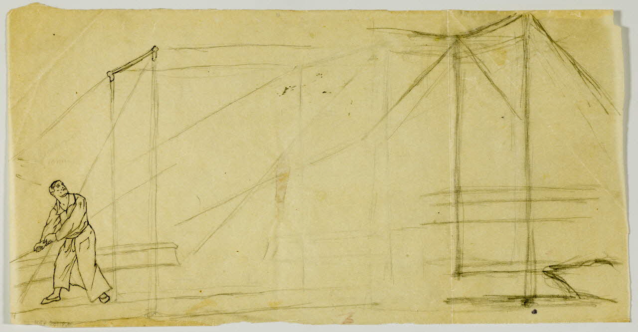 partie d'un ensemble de dessins Préparatifs du cirque 1968.102.4701 Photo Mucem