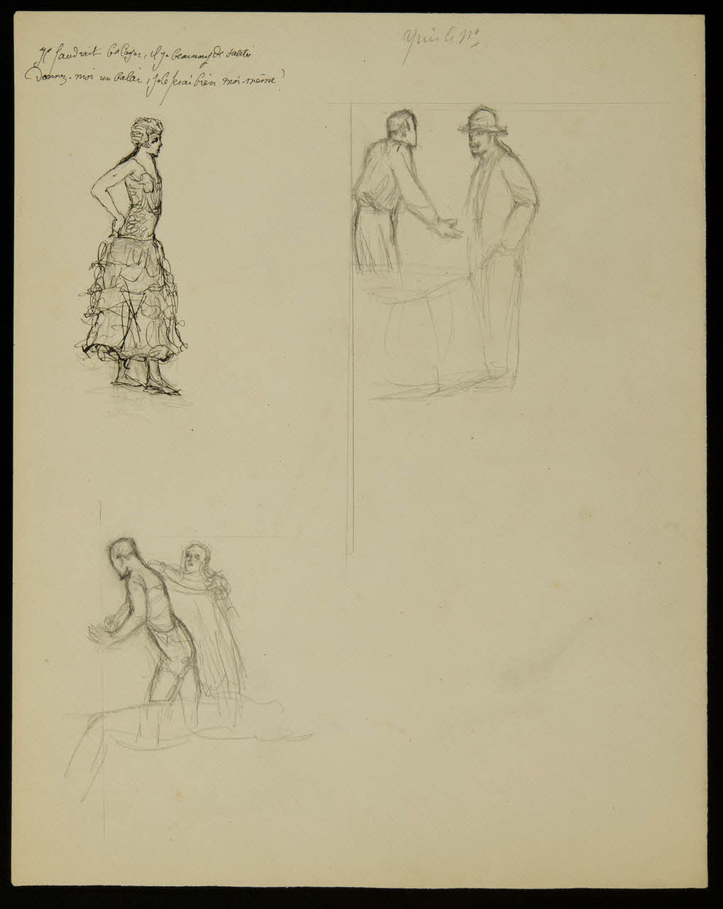 partie d'un ensemble de dessins Il faudrait balayer, il y a beaucoup de saletés  Donnez-moi un balai, je le ferai bien moi-même ! 1968.102.4703 Photo Mucem