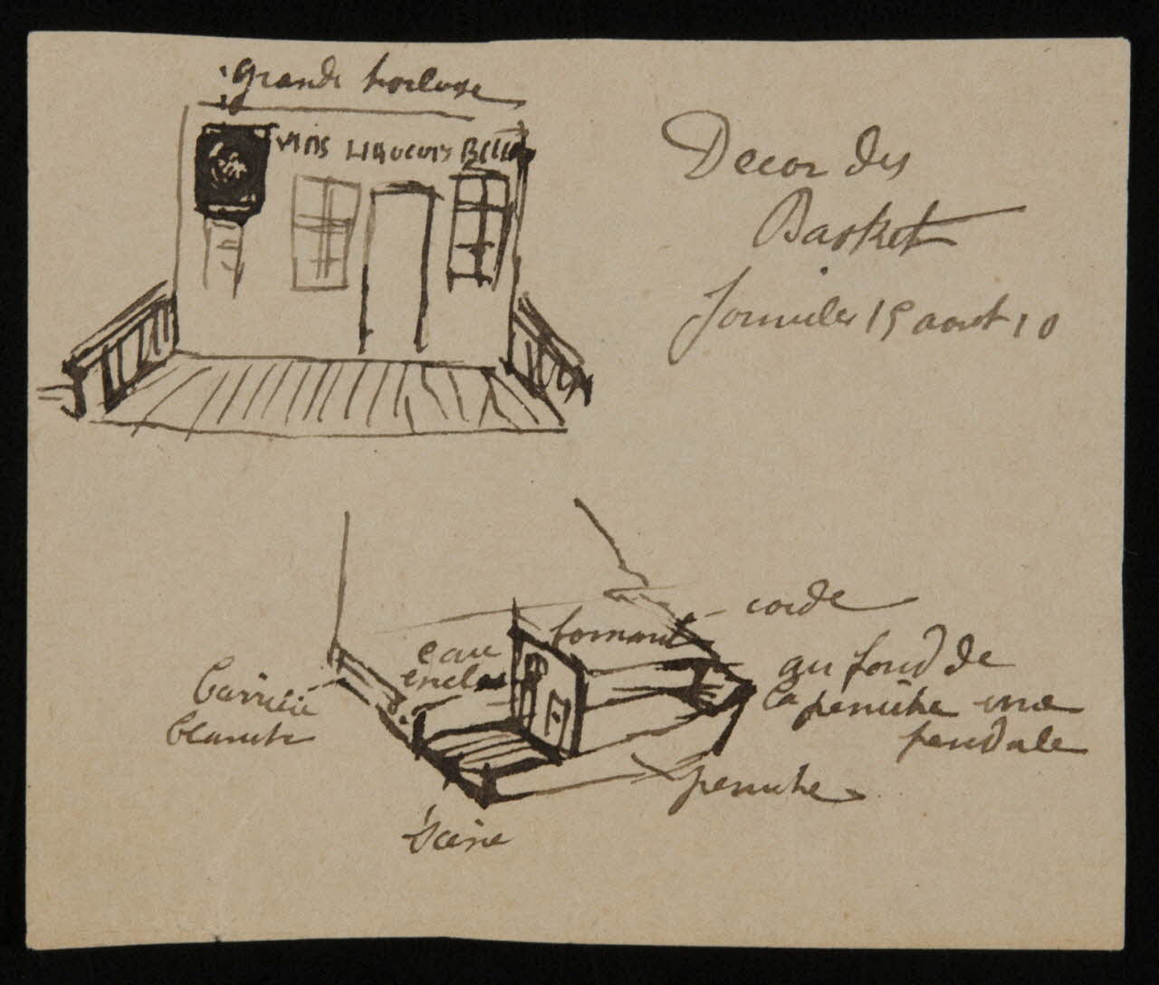 partie d'un ensemble de dessins grande horloge 1968.102.4706 Photo Mucem