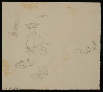 partie d'un ensemble de dessins Chevaux d'Amar  harnais tricolores 1968.102.4708  Photo Mucem
