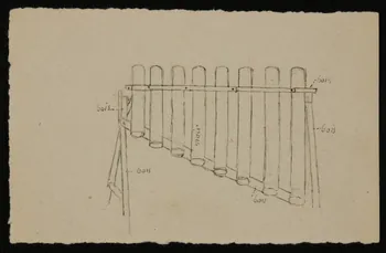 partie d'un ensemble de dessins Instrument de musique 1968.102.4717  Photo Mucem
