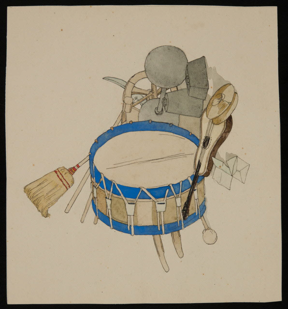 partie d'un ensemble de dessins Instruments de musique et matériel de cirque 1968.102.4724 Photo Mucem