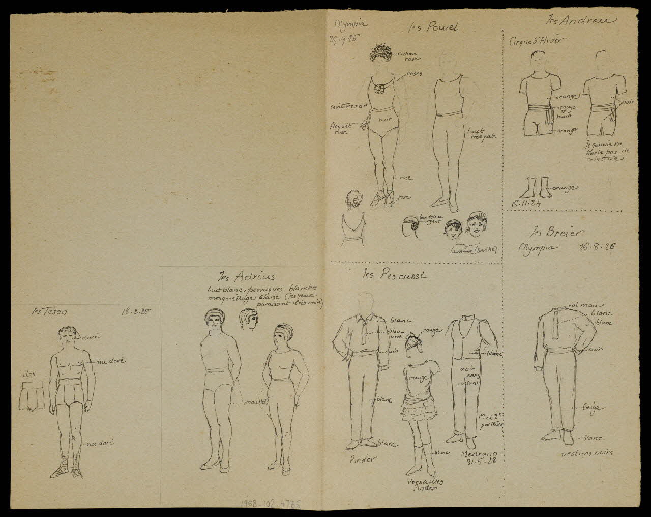 partie d'un ensemble de dessins Costumes de cirque 1968.102.4736 Photo Mucem