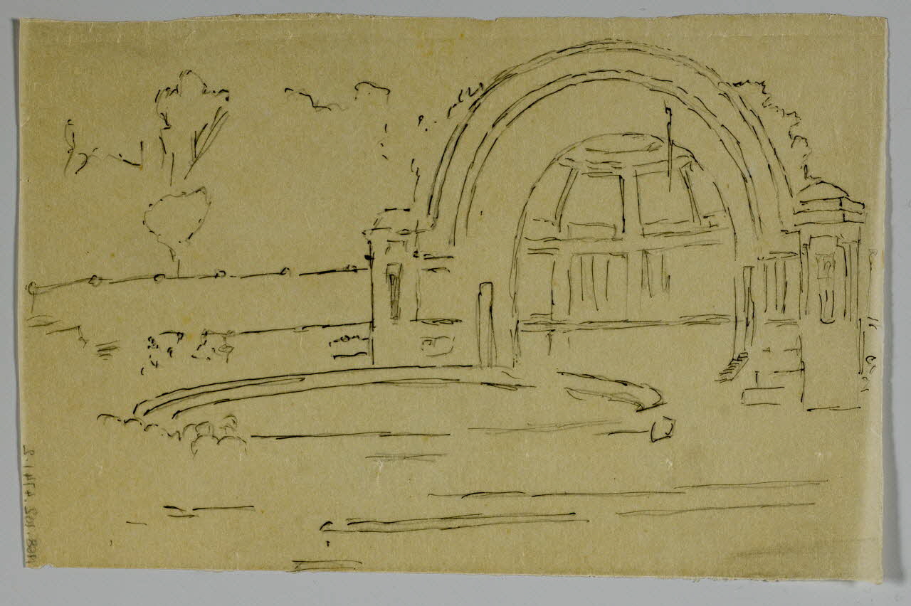 partie d'un ensemble de dessins Ebauche d'une piste de cirque 1968.102.4741.2 Photo Mucem