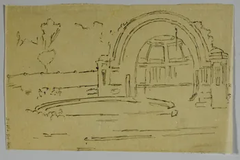 partie d'un ensemble de dessins Ebauche d'une piste de cirque 1968.102.4741.2  Photo Mucem