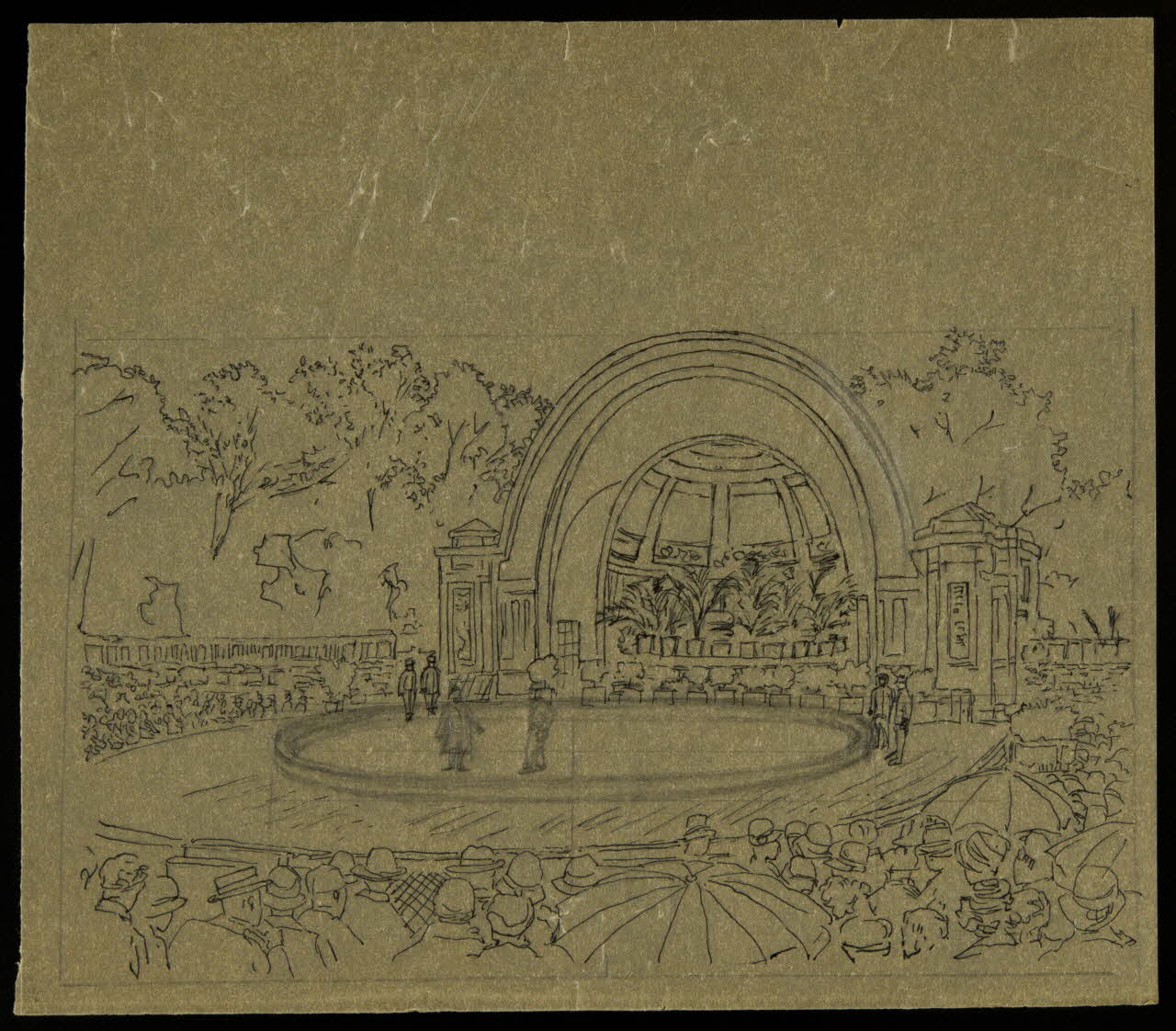 partie d'un ensemble de dessins Cirque extérieur 1968.102.4741.3 Photo Mucem