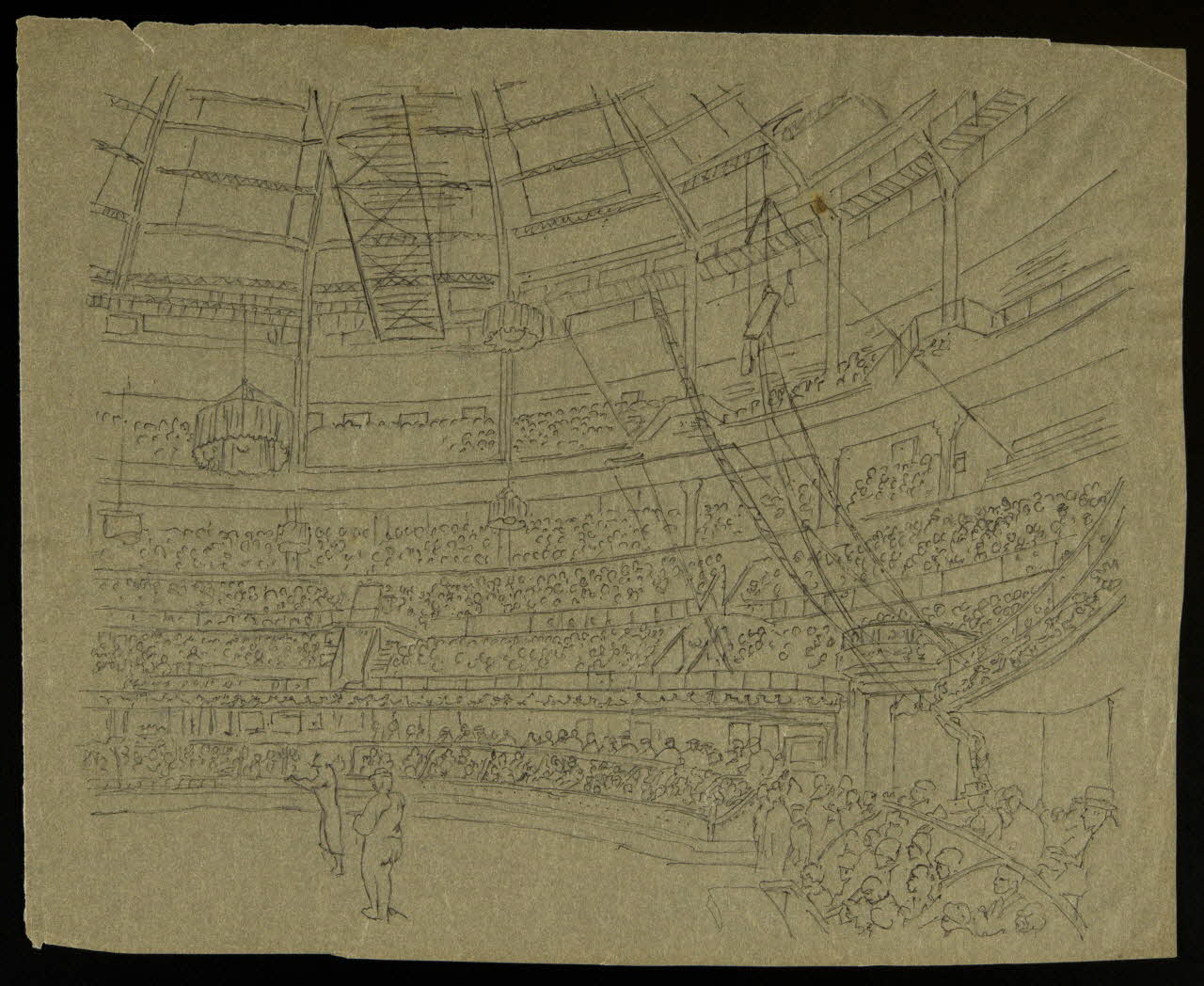 partie d'un ensemble de dessins Vue intérieure de cirque 1968.102.4755 Photo Mucem