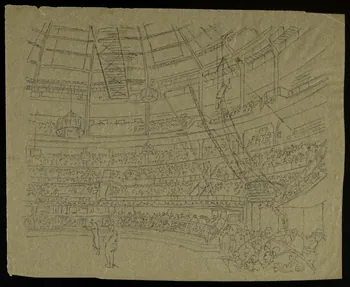partie d'un ensemble de dessins Vue intérieure de cirque 1968.102.4755  Photo Mucem