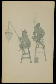 partie d'un ensemble de dessins Silhouettes assises sur des tabourets 1968.102.4761 Photo Mucem