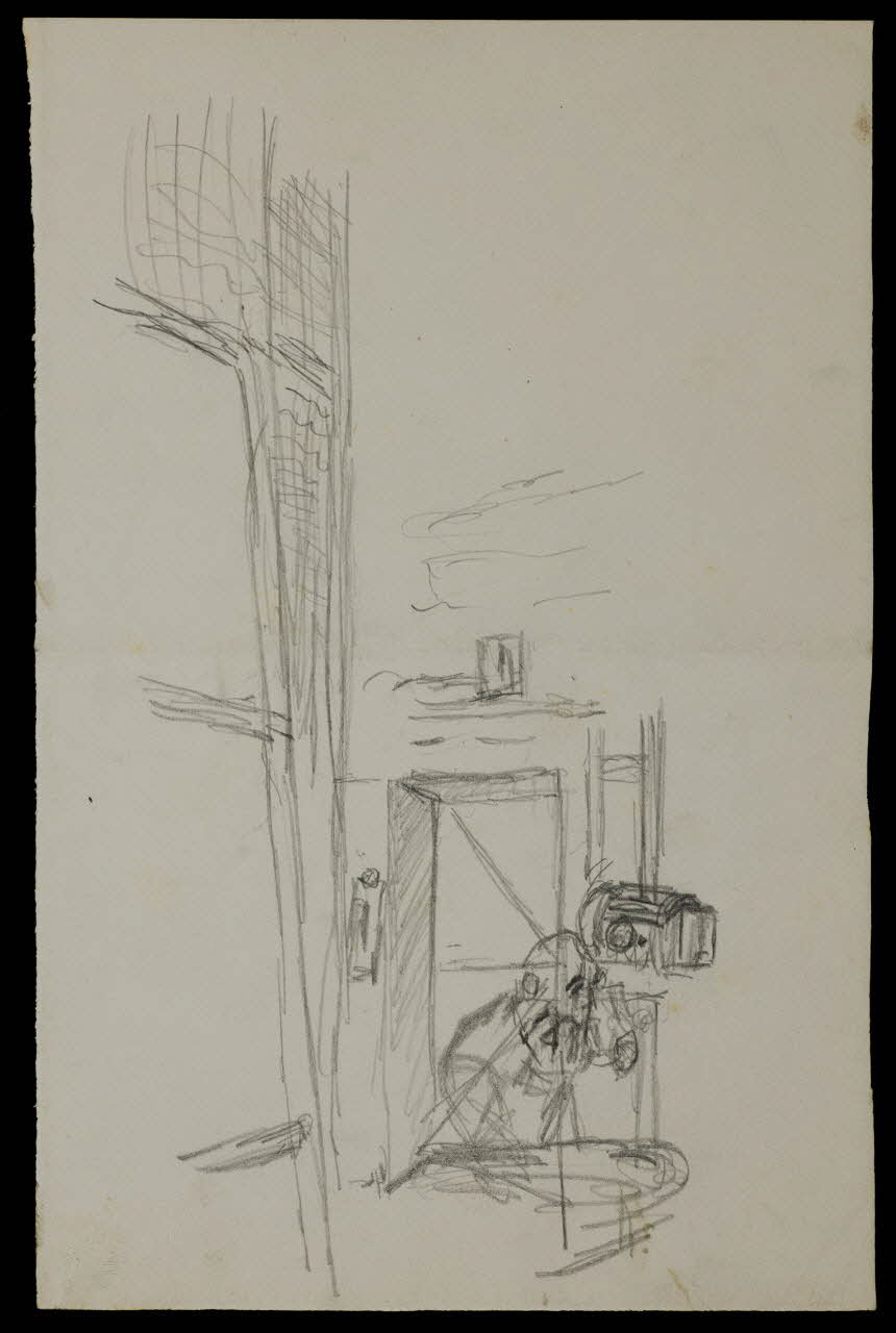 partie d'un ensemble de dessins Ebauche de silhouette près d'une porte 1968.102.4763.1 Photo Mucem