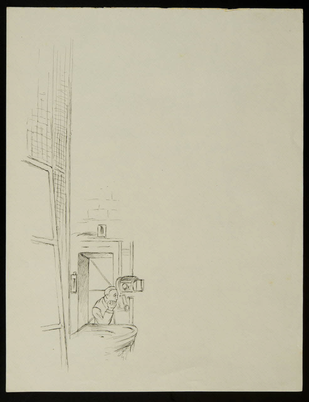 partie d'un ensemble de dessins Eclairagiste en coulisses 1968.102.4763.2 Photo Mucem