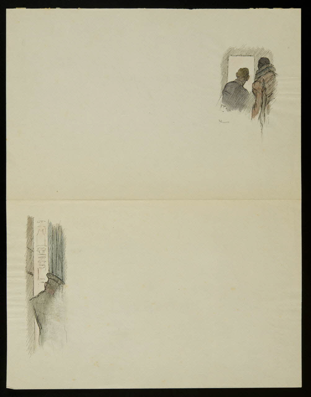 partie d'un ensemble de dessins Personnages de cirque en coulisses 1968.102.4764.3 Photo Mucem