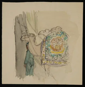 partie d'un ensemble de dessins Chameaux menés par leur dresseur 1968.102.4768 Photo Mucem
