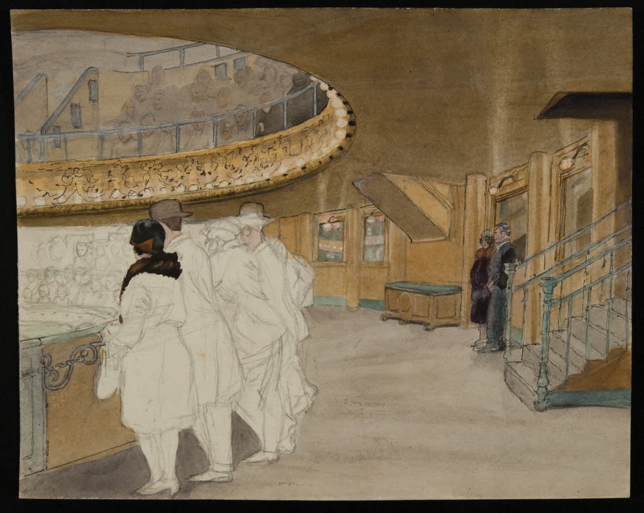 partie d'un ensemble de dessins Salle de spectacle 1968.102.4769.1 Photo Mucem