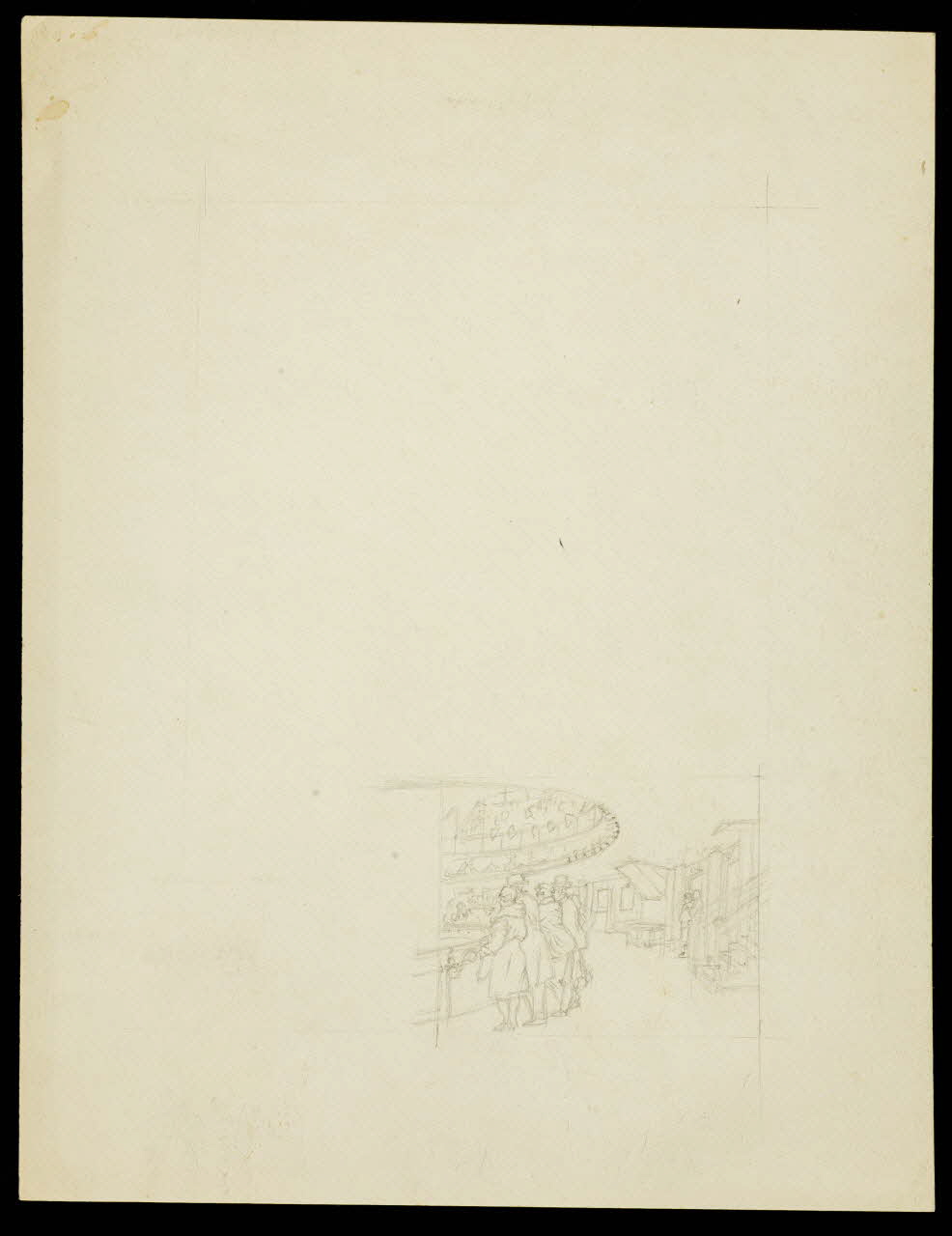 partie d'un ensemble de dessins Spectateurs observant la piste de cirque 1968.102.4769.2 Photo Mucem