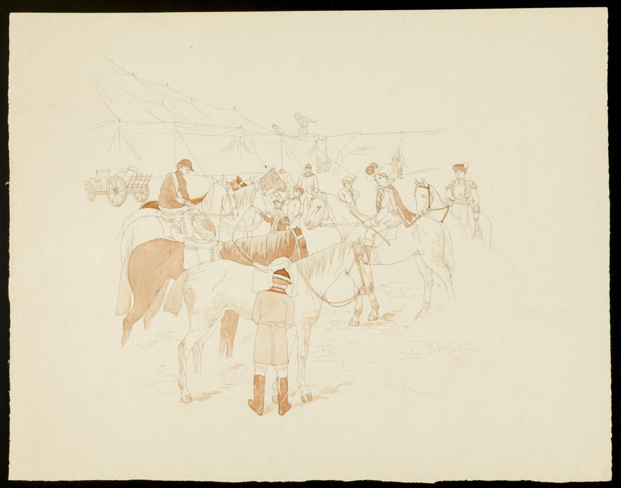 partie d'un ensemble de dessins Chevaux de cirque 1968.102.4772 Photo Mucem