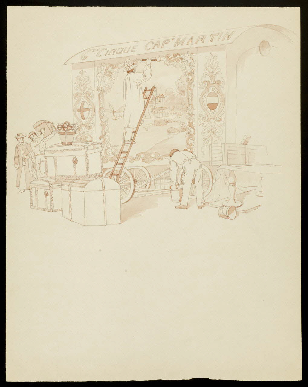 partie d'un ensemble de dessins G'CIRQUE CAPt MARTIN 1968.102.4777 Photo Mucem