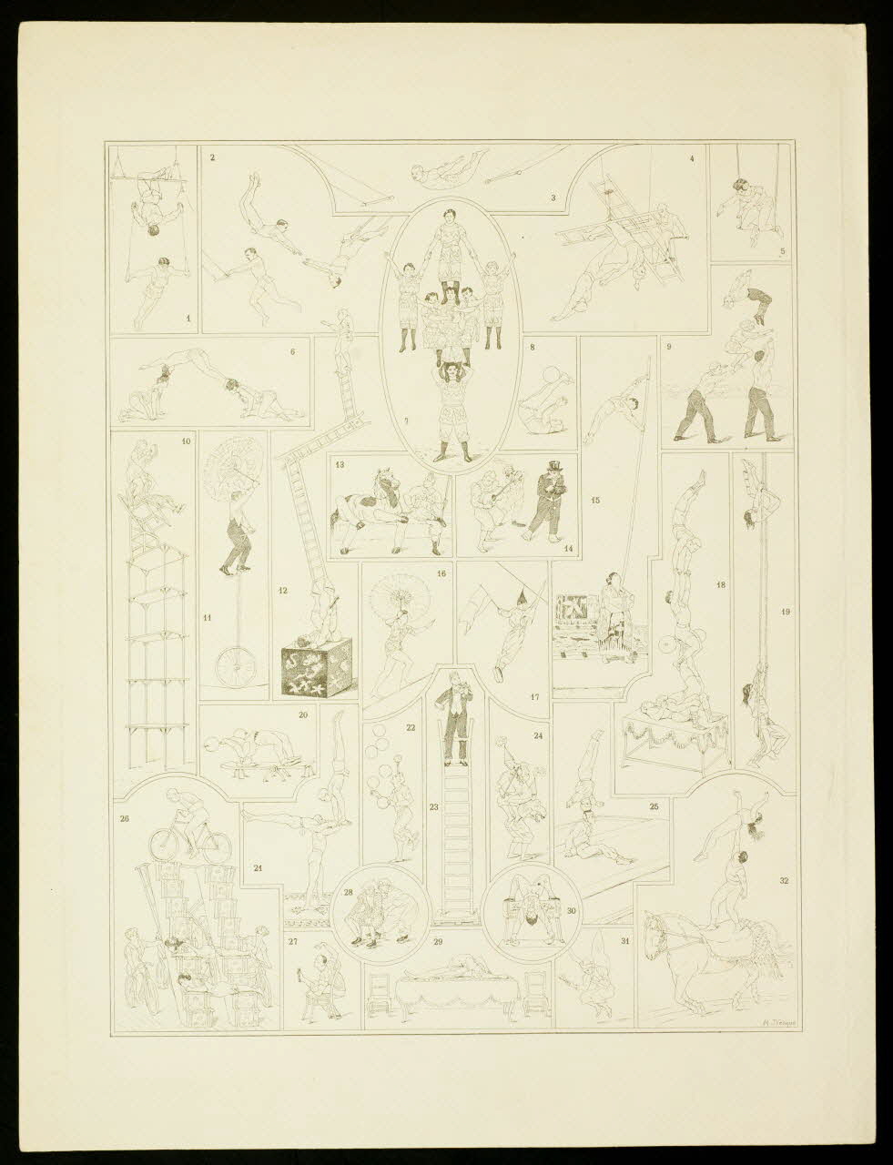 partie d'un ensemble de dessins Scène de cirque 1968.102.4778.1 Photo Mucem