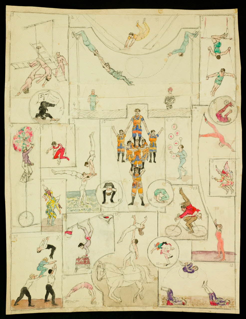 partie d'un ensemble de dessins Les artistes du cirque 1968.102.4778.3 Photo Mucem