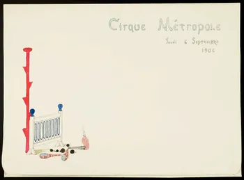 partie d'un ensemble de dessins Cirque Métropole  Jeudi 6 Septembre  1906 1968.102.4780 Photo Mucem