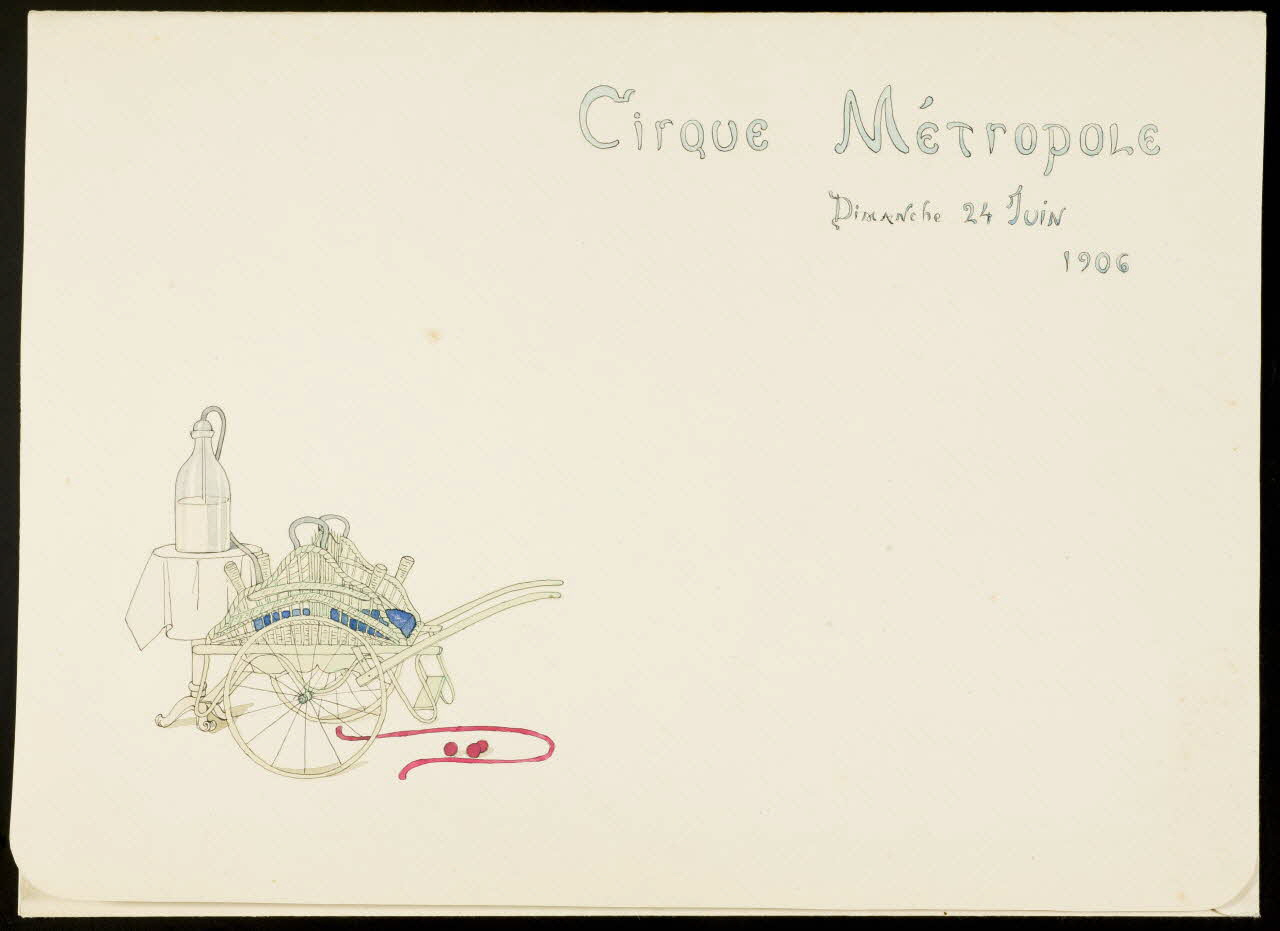partie d'un ensemble de dessins Cirque Métropole  Dimanche 24 Juin  1906 1968.102.4781 Photo Mucem