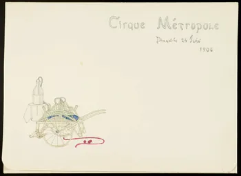 partie d'un ensemble de dessins Cirque Métropole  Dimanche 24 Juin  1906 1968.102.4781 Photo Mucem