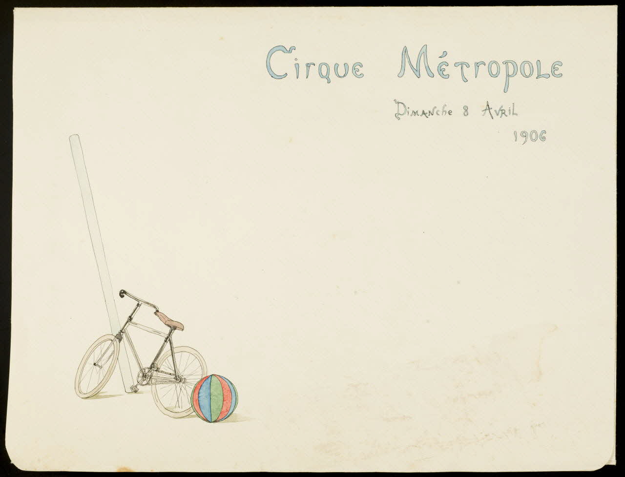 partie d'un ensemble de dessins Cirque Métropole  Dimanche 8 Avril  1906 1968.102.4782 Photo Mucem
