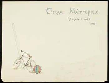 partie d'un ensemble de dessins Cirque Métropole  Dimanche 8 Avril  1906 1968.102.4782 Photo Mucem