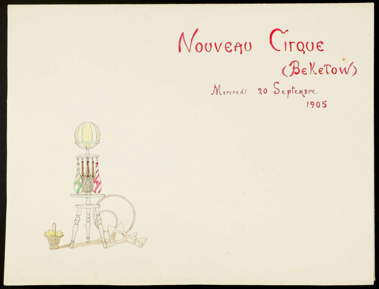 partie d'un ensemble de dessins NOUVEAU CIRQUE  (BEKETOW)  Mercredi 20 Septembre  1905 1968.102.4784 Photo Mucem