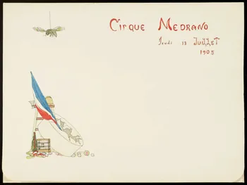 partie d'un ensemble de dessins CIRQUE MEDRANO  Jeudi 13 JUILLET  1905 1968.102.4785 Photo Mucem