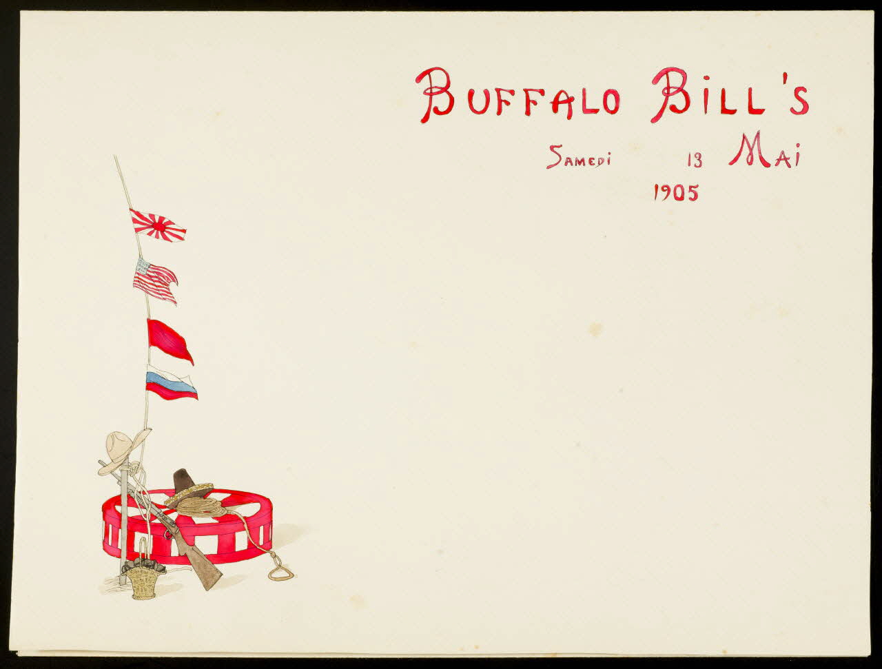 partie d'un ensemble de dessins BUFFALO BILL'S  SAMEDI 13 MAI  1905 1968.102.4786 Photo Mucem