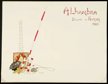 partie d'un ensemble de dessins ALHAMBRA  DIMANCHE 12 FEVRIER  1905 1968.102.4787  Photo Mucem